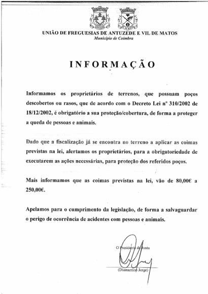 Propriet&aacute;rios de terrenos com po&ccedil;os descobertos ou rasos