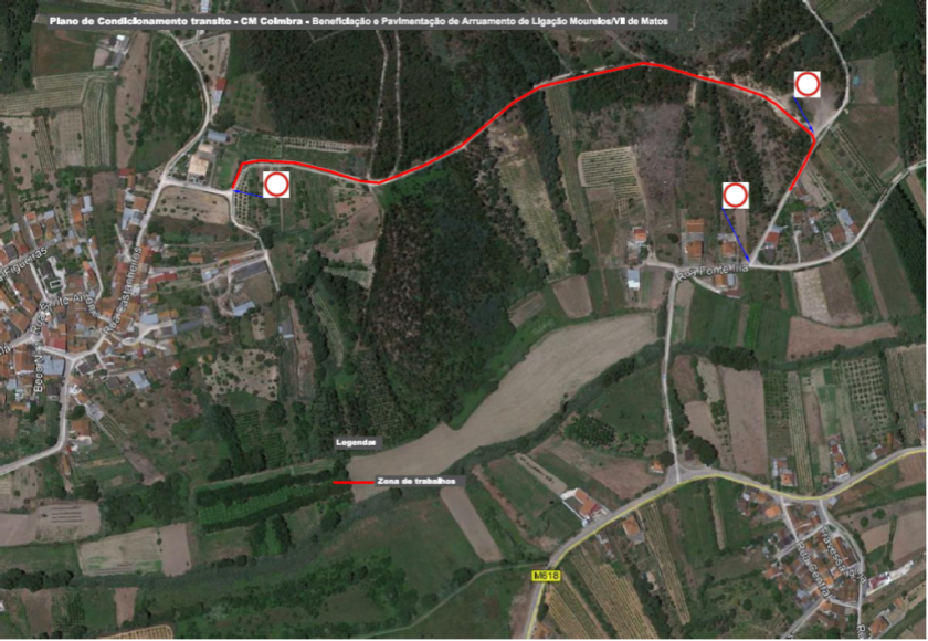 Corte de Tr&acirc;nsito - Empreitada: Beneficia&ccedil;&atilde;o e Pavimenta&ccedil;&atilde;o de Arruamento de Liga&ccedil;&atilde;o Mourelos / Vil de Matos